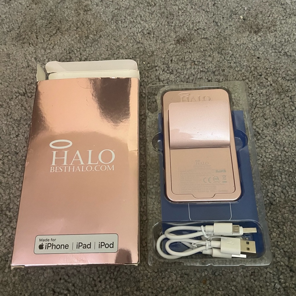 Halo Metallic Rose Gold Power Bank Brand New Never Used